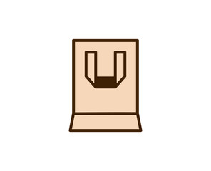 Shopping bag line icon. Vector symbol in trendy flat style on white background. Commerce sing for design.