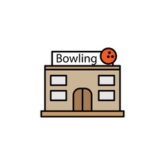 bowling line recolored icon. Signs and symbols can be used for web, logo, mobile app, UI, UX