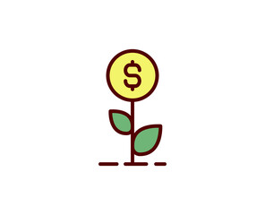 Money grow line icon. 