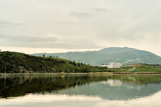 View of the beautiful lake Lisi. Lisi Park in Tbilisi, Georgia