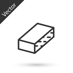 Grey line Nail file icon isolated on white background. Manicure tool. Vector