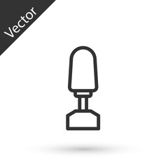 Grey line Milling cutter for manicure icon isolated on white background. Apparatus for manicure. Manicure tools. Vector