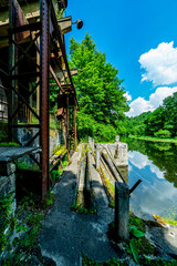 wooden bridge in the mountains