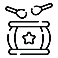 drum , music line icon, vector design usa independence day icon.