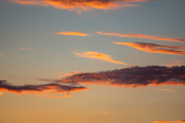 Beautiful orange sky during dusk