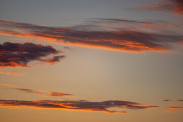 Beautiful orange sky during dusk