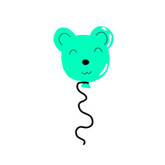 Cute balloon cartoon vector illustration. Hand drawn for birthday party surprise. Pastel celebration graphics.