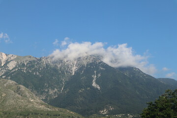mountains and clouds