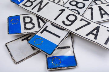 Old used EU car registration number