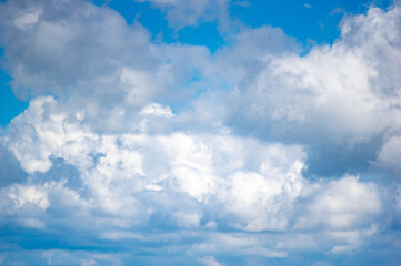 White clouds in the blue sky