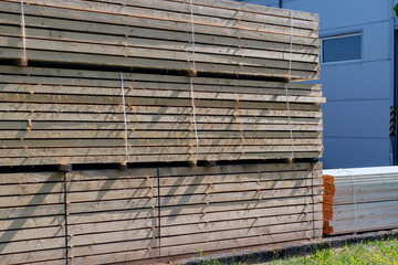 Sawmills warehouse. Wooden products awaiting distribution for market.