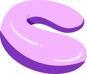 Travel Accessories Neck Pillow for Comfortable Flight Experience. Vector Art for Travel Essentials. Pink Neck Pillow in Flat Style.