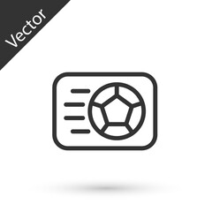 Grey line Soccer football ball icon isolated on white background. Sport equipment. Vector