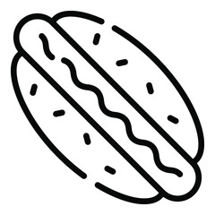 hotdog line icon, vector design usa independence day icon.