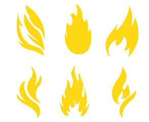 fire design torch yellow Collection symbol flame abstract illustration vector on Background 