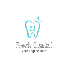 Tooth Teeth Dentist Dental dentistry with Stars logo design