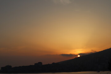 sunset over the mountains
