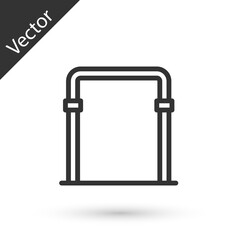 Grey line Sport horizontal bar icon isolated on white background. Vector