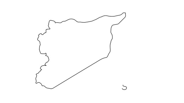 Mozambique map animation line. Black line animation letters drawing on a white background.
