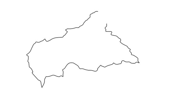 Car map animation line. Black line animation letters drawing on a white background.