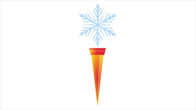 Snowflake Torch for Winter Sports, art video illustration.