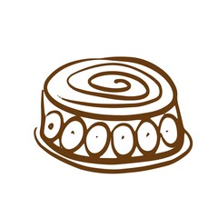 
Pastries  cakes cupcakes vector graphics  engraving sketch. hand drawn picture sweet food menu cooking dough sweets. print textile logo background
