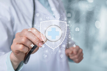 Medical protection and care concept.