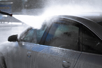 Car in a car wash