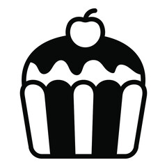 cupcake, dessert black filled line icon, vector design usa independence day icon.