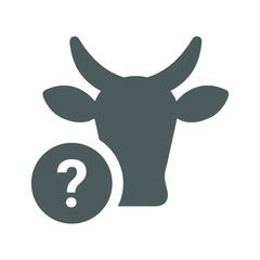 Agriculture, cow info icon. Gray vector graphics.