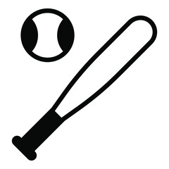 baseball, game black filled line icon, vector design usa independence day icon.