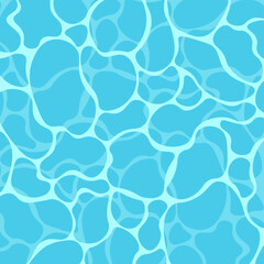 Blue water texture, swimming pool background, vector illustration.