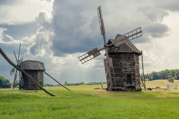Fototapeta na wymiar old windmill in the country