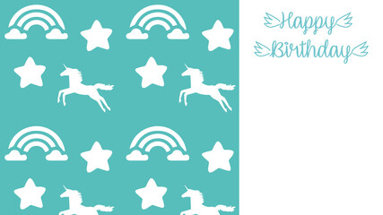 Unicorns Happy Birthday Card