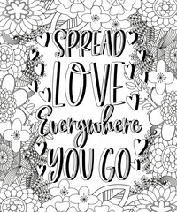  Quote coloring page. Affirmation coloring. Vector illustration.