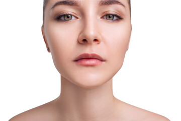 Obraz premium Beautiful young woman with perfect makeup and skin.