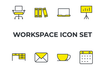 workspace set icon, isolated workspace set sign icon, vector illustration