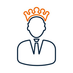 Boss, crown, king, monarchy icon. Outline vector 