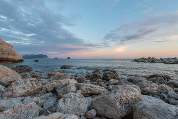 Rocky Mediterranean coast in Montenegro