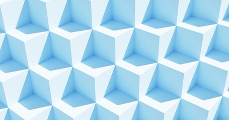 Abstract background. Cube Panoramic Background. Blue Graphic Design. 3d rendering.