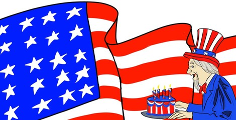 uncle Sam Birthday flag