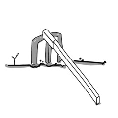Hand drawn illustration of farming tool in simple icon drawing 