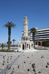 Izmir Clock Tower in Izmir, Turkey - obrazy, fototapety, plakaty