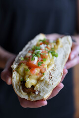 vegan macaroni and cheese hotdog