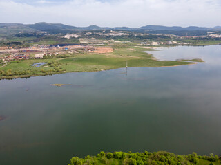 Aerial view of Studen Kladenets Reservoir, Bulgaria