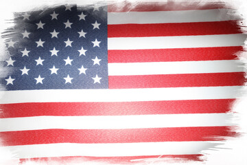 Fototapeta premium USA flag on white