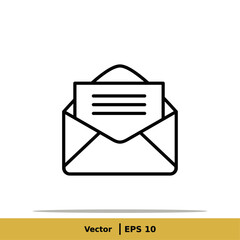 Mail, Message, Letter and Inbox Icon Illustration Logo Template. Envelope Sign Symbol. Vector Line Icon EPS 10