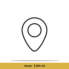 Maps, Pin Location Icon Illustration Logo Template. Maps Sign Symbol. Vector Line Icon EPS 10