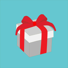 3d gift boxes with red ribbon illustration