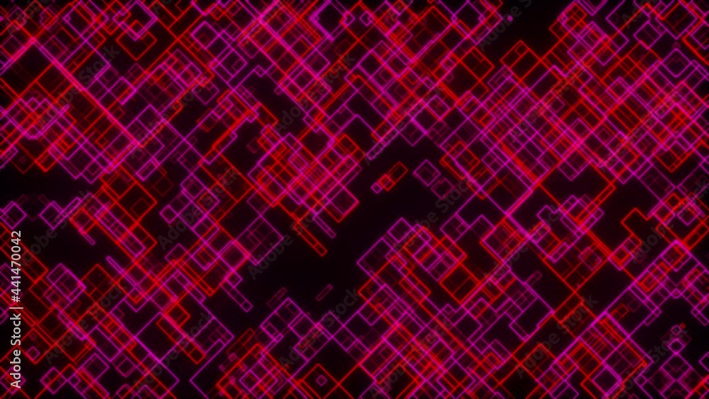 Poster computer generated cells of different sizes from thin lines. 3d rendering abstract technology backdr